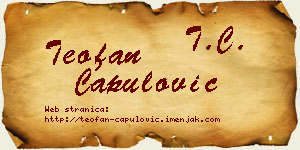 Teofan Capulović vizit kartica